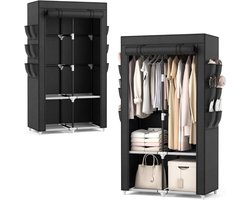 Dressing Kasten - Kledingkast - Kledingkasten Slaapkamer - Organizer -Zwart