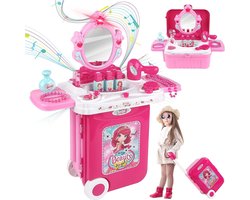 Dressing Playset voor Meisjes - Make-up en Föhn Speelgoed met Spiegel en Accessoires - Ideaal Cadeau voor Kinderen