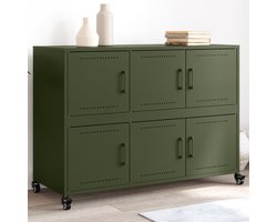 dressoir, 100,5 x 39 x 72 cm, van staal, met 4 wielen, robuust plaatstaal, dressoir met veel opbergruimte voor kantoorbenodigdheden en documenten, onderhoudsvriendelijk en flexibel