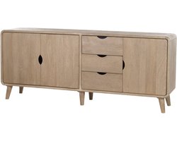 Dressoir 180 met 3 deuren en 3 lades, Acacia gebleekt naturel - Glostrup Furniture Collection