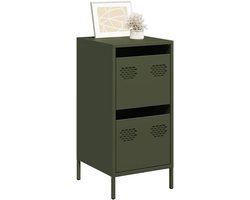 Dressoir, 35 x 39 x 73,5 cm, van koudgewalst staal, met lade en metalen poten, robuuste opbergcommode voor woonkamer en kantoor, stabiele structuur