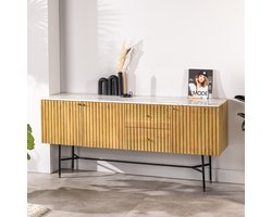 Dressoir Acaciahout Naturel - Dichte kast - 175x40x80cm - Giga Meubel