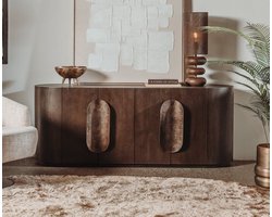 Dressoir Allure eiken 180x50x70 cm - Donkerbruin