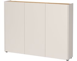 Dressoir Aniek Eiken - Kasjmier - Breedte 138 cm - Hoogte 105 cm - Diepte 25 cm - Met planken - Met openslaande deuren