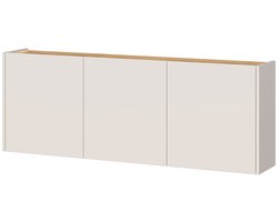 Dressoir Aniek Eiken - Kasjmier - Breedte 138 cm - Hoogte 52 cm - Diepte 25 cm - Met planken - Met openslaande deuren