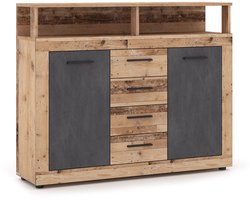 Dressoir Antraciet Eiken 2D4S