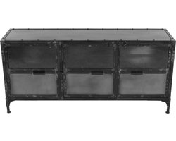 Dressoir Brooklyn - 150x40x70 - Natural Steel - Ijzer/glas