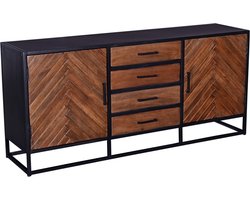 Dressoir Bruin - Visgraat - Mangohout - Kast Isa Klein - Giga Meubel