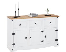 Dressoir CAMPO ladekast massief grenen bruin/wit
