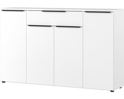 Dressoir Galileo Wit - Breedte 161 cm - Hoogte 101 cm - Diepte 40 cm - Met lades - Met planken - Met openslaande deuren