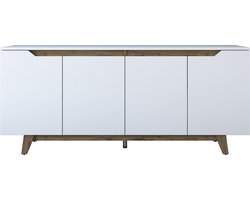 Dressoir Gedern Melamine Wit Walnoot