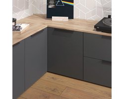 Dressoir Hoekkast Modern – Medahomestore Wido Luxe – Antraciet/Sonoma 80x50x40 cm – Opbergkast met Deur en Lade – Moderne Commodekast voor Woonkamer of Slaapkamer – Stijlvol Design, Melamine Afwerking, Eenvoudige Montage