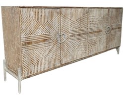 Dressoir Home ESPRIT Wit Mangohout 180 x 40 x 80 cm