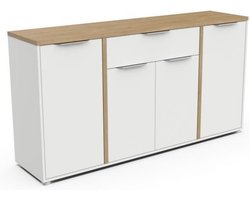 Dressoir in Wit en Eiken - 160,7 x 39,6 x 85,6 cm