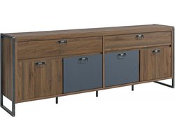 dressoir indus chic- bruin- 4deurs- 2 schuiven- dressoir kast- eetkamer- woonkamer