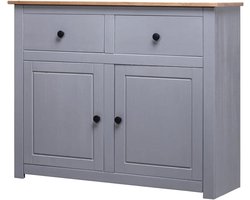 Dressoir Kast - Ladekast Sideboard - Opbergen Woonkamer - Massief Grenen Hout - 93 x 40 x 80 cm - Taupe