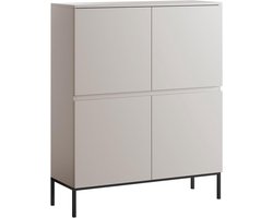Dressoir Kast - Opbergkast Ladekast - Woonkamer Organiseren - Minimalistisch Design - 100 x 35 x 122 cm - Grijs Taupe
