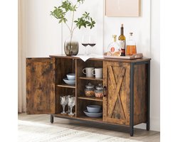 Dressoir - Kasten - Keuken Kast - Kast - Opbergkast - Woonkamer - 100x35x70 - Bruin/Zwart