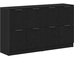Dressoir | Keukenbuffet | Buffetkast Zwart Eiken 180 x 30 x 70 cm Bewerkt hout
