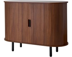 Dressoir Keukenkast met Schuifdeuren, Middeleeuws Ontwerp voor Woonkamer of Hal, Opbergkast 100 X 40 X 75 cm, Walnoot Keukenbuffet