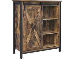 Dressoir - Keukenkastje - Industrieel - Hout - Bruin/Zwart - 70x30x80