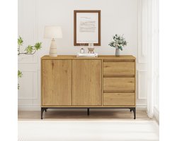 Dressoir Kistiandi 120x40x76 cm donker eiken [en.casa]