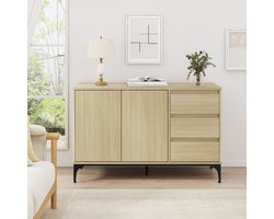 Dressoir Kistiandi 120x40x76 cm licht eiken [en.casa]