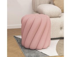 Dressoir kruk, pluche fluweel met massief houten frame, hoog elastisch schuim, stevig accent Ottomaan, Moederdag, creatieve damesschoenbank, sofa thuis (roze)