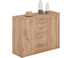 Dressoir - Ladekast Bureaukast - Opbergen Woonkamer - Krasbestendig Oppervlak - 88 x 70 cm - Wotan Eiken