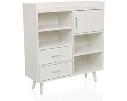 Dressoir / ladekast MYRDAL 80x30x90 cm 2 laden 1 deur wit hjh LIVING