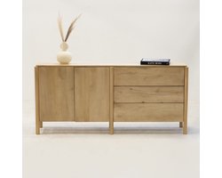 Dressoir Laurie Naturel 190cm Mangohout - Giga Meubel