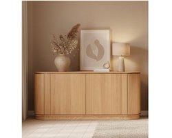 Dressoir Lazlo eiken 2-deurs 180x43x82 cm - Naturel