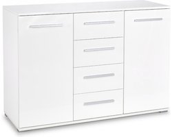 Dressoir Lima 116 cm breed in hoogglans wit