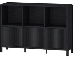 Dressoir Lukkodso 110x30x77 cm zwart met houtnerf [en.casa]