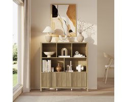 Dressoir Lukkodso eikenkleurig middellicht 103x80x28 cm [en.casa]