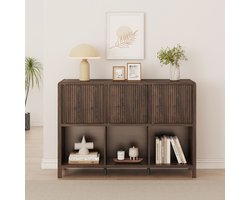 Dressoir Lukkodso walnootkleurig 110x30x77 cm [en.casa]