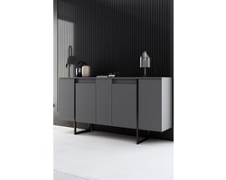 Dressoir Luxe Antraciet/Zwart 160cm