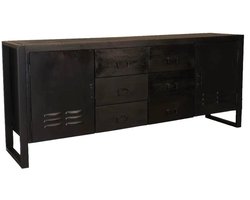 Dressoir mangohout 200cm zwart Jazzy duurzaam mango kast