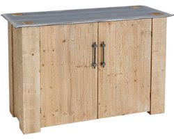 Dressoir MCW-L76, ladekast, industrieel massief hout MVG-gecertificeerd 80x120x48cm, naturel met metaal look