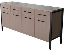 Dressoir melamine walnoot 180cm Alex kunststof kast