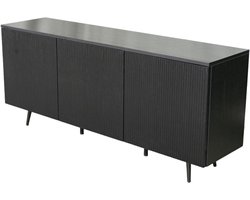 Dressoir melamine zwart 160cm Oscar kunststof kast