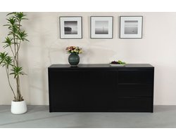Dressoir melamine zwart 180cm Cassie kunstof kast