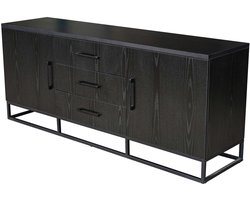 Dressoir melamine zwart 180cm Hazel kunststof kast