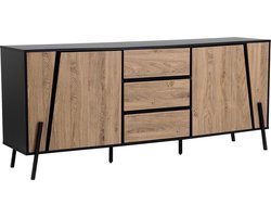 Dressoir met 2 deuren BLACKPOOL Bruin/zwart