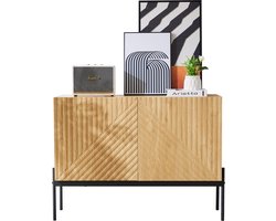 Dressoir met 2 deuren en metalen poten - buffet - ladekast met lijnontwerp - 100 x 40 x 75 cm
