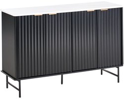 Dressoir met 4 deuren GLASTONBURY Marmer/zwart
