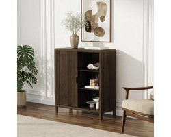 Dressoir met 5 compartimenten en ribbeldeur - 82 x 75 x 30 cm