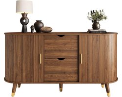 Dressoir met deuren - Buffetkast ladekast - Stijlvolle opbergruimte - Gebogen design met gouden details