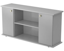 Dressoir met Deuren - Grijs/Zilver - 166,1 x 44,8 x 84 cm - Kapa SB