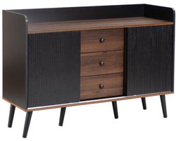 Dressoir met drie lades, voor slaapkamer en woonkamer, met opbergplanken. Hoogte 80/B117,5/D40 cm